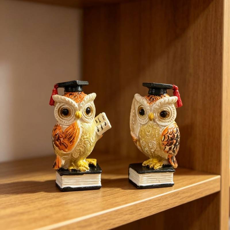 New Doctor Owl Resin Craft Ornament Graduation Season Creative Study Table Decorations Statue HobT