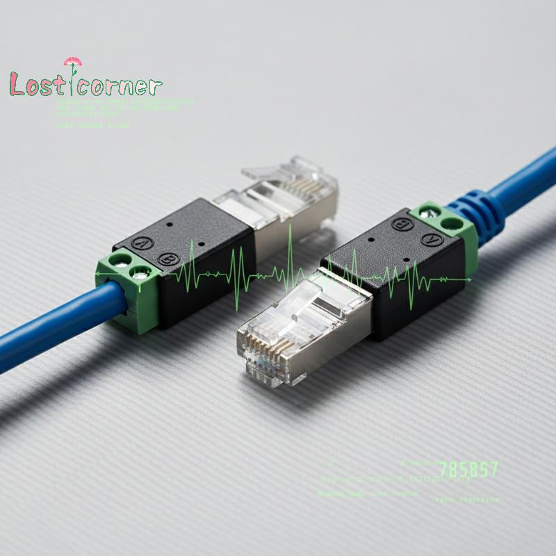 [Lostcorner] RJ45 To RS485 Converter 8P8C Adapter Terminal Blo สําหรับเครือข่าย RS485 ประสิทธิภาพสูง inmercial Automation [ใหม่]