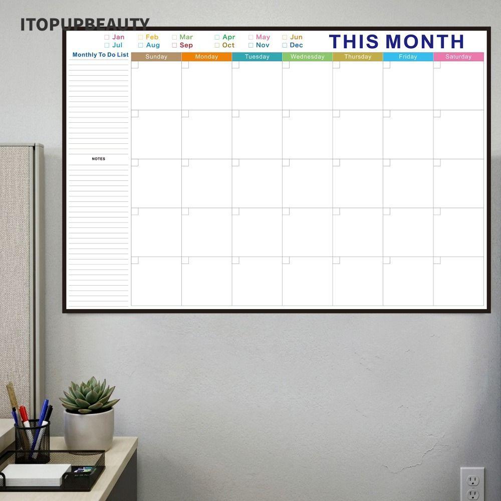ITOPUPBEAUTY Calendar Bulletin Board,Reusable Tear Resistance Month Planner Board,Premium Waterproof