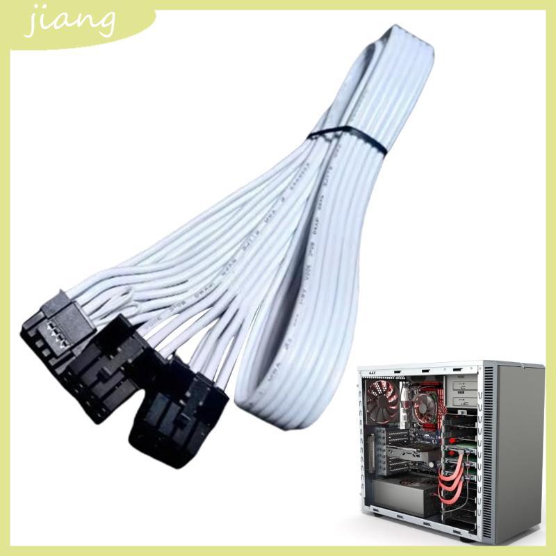 JN 16AWG สอง 8Pin ถึง 16Pin 12VHPWR การออกแบบแบน PCIE 5 0 สายสําหรับสายเคเบิลง่าย