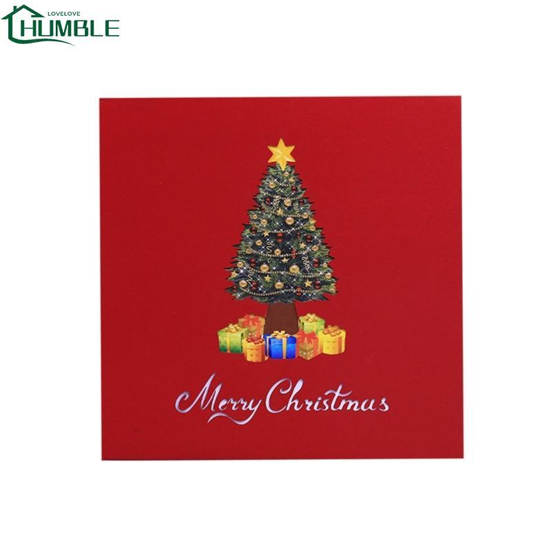 Humble 3D Christmas Tree Holiday Card Popup Surprise Card with Personal Note Space