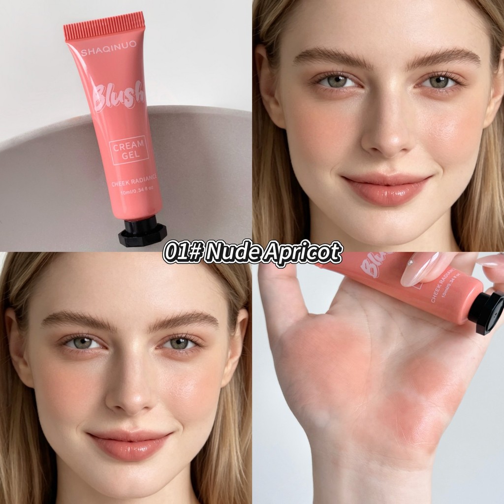 SHAQINUO Blush Cream Natural Silky Moisturizing Hold Makeup บลัชออนสีง่าย