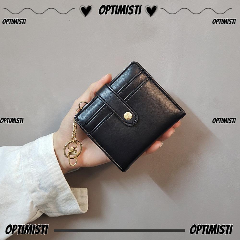 OPTIMISTI8E Mini Purse, Student PU Leather Short Wallet, ID Card Holder Simple Retro Women Coin Purs