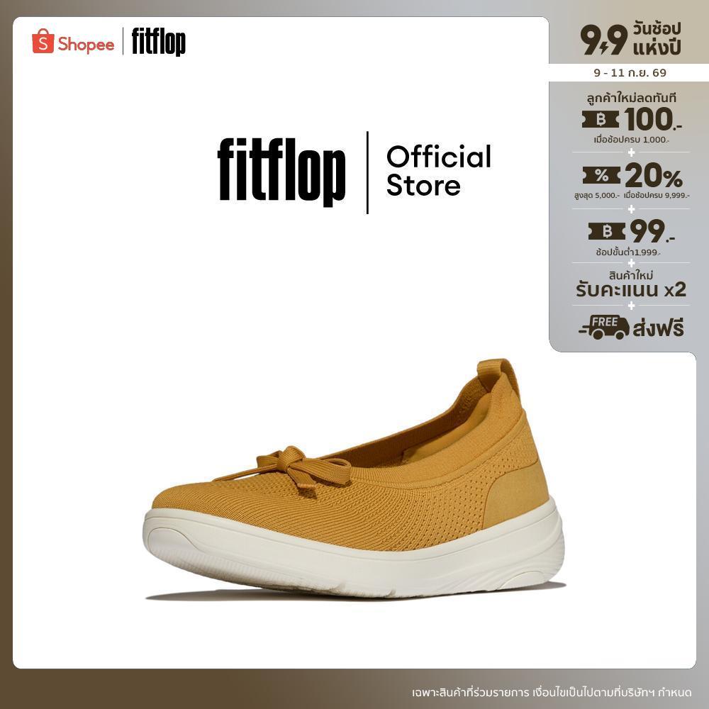 FITFLOP SUPER-Q BOW KNIT BALLET FLATS รองเท้าทรงบัลเล่ต์ผู้หญิง รุ่น JH8-D65 สี YELLOW