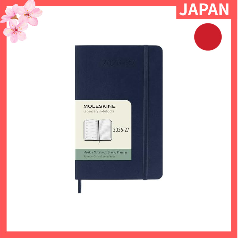 Moleskine 2026 Planner, July Start, 18-Month Weekly Diary, Pocket Size (W 9 cm × H 14 cm), Soft Cove