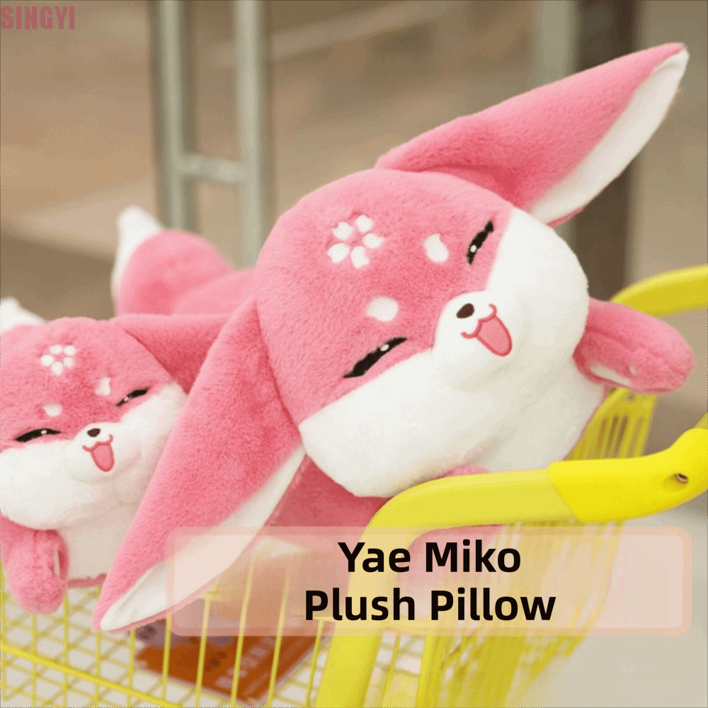 SINGYI Genshin Impact Plush, น่ารัก Kawaii อะนิเมะสไตล์ Yae Miko ของเล่นตุ๊กตา, Plushies ตุ๊กตาการ์ต