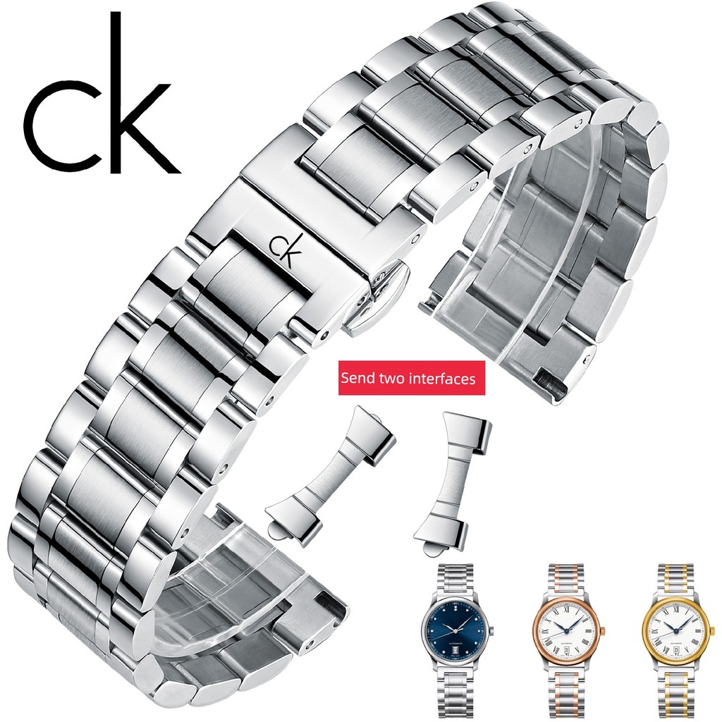 นาฬิกาผู้หญิง นาฬิกา ผู้ชาย seiko ของแทั Ck Kevin Klein สายนาฬิกาสายเหล็กสแตนเลสหัวเข็มขัดผีเสื้อผู้