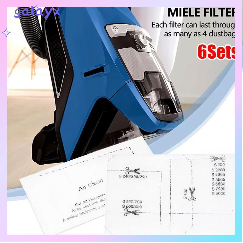 GALAYX 6 ชุดผ้าฝ้ายกรอง,ไอเสีย Air Clean เครื่องดูดฝุ่น, แพ็คอะไหล่สําหรับ Miele Complete S8340 S836