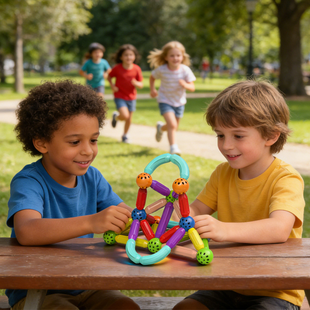 42PCS Magnetic Building Blocks Montessori แม่เหล็กของเล่นก่อนวัยเรียนการเรียนรู้ STEM Sensory 3 + ปี