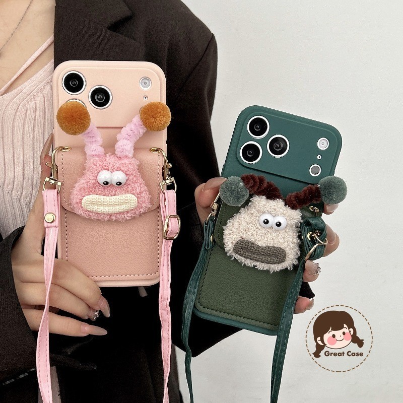 น่ารัก 3D Fluffy Monster กระเป๋าสตางค์สําหรับ Honor GT Pro X9D X9B X9A X9 X8D X8C X8B X8 X7D X7B X7A