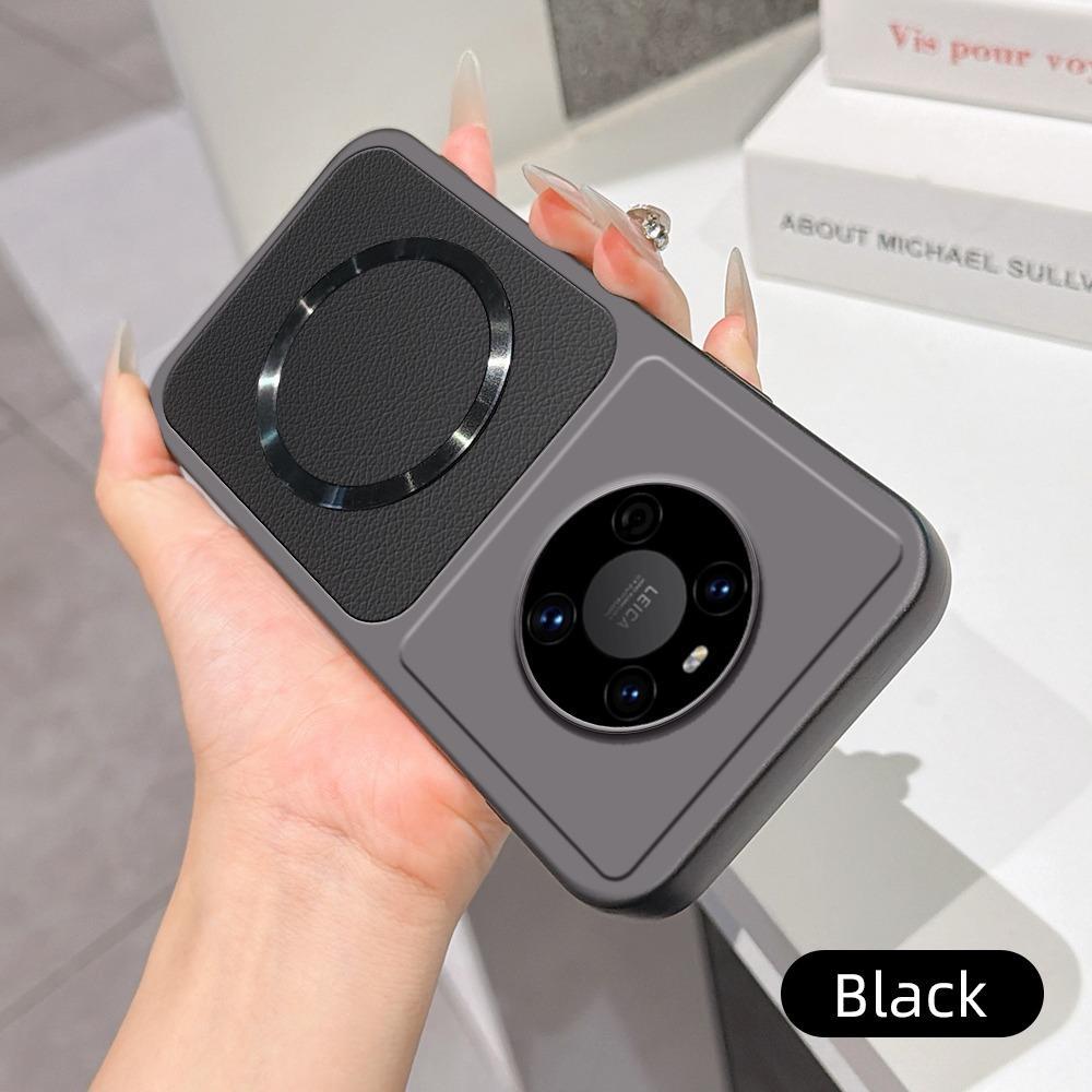 สําหรับ Huawei Mate 40 Pro Mate40 Mate40Pro Lychee Grain PU หนังกรณี Soft TPU กันชนพร้อมวงเล็บแม่เหล