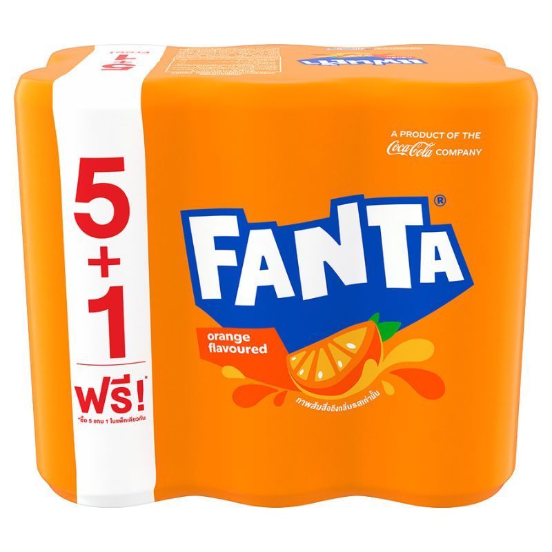 แฟนต้าน้ำส้ม 325มล. แพค6 Fanta Orange 325ml. Pack6