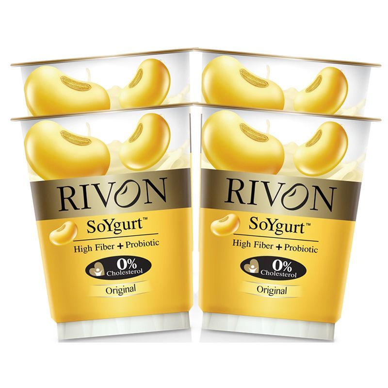 ริวองซอยโยเกิร์ตรสออริจินัล 130กรัม แพค4 Rivon Soy Yogurt Original Flavour 130g. Pack4