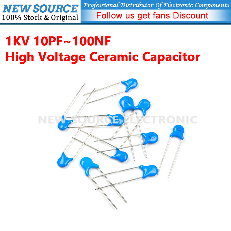 [10 ชิ้น] 1KV Capacitor 10pF 100PF 1NF 10NF 100NF 15pF 18pF 22pF 27pF 33pF 47pF 68pF 82pF 100NF 2.2N