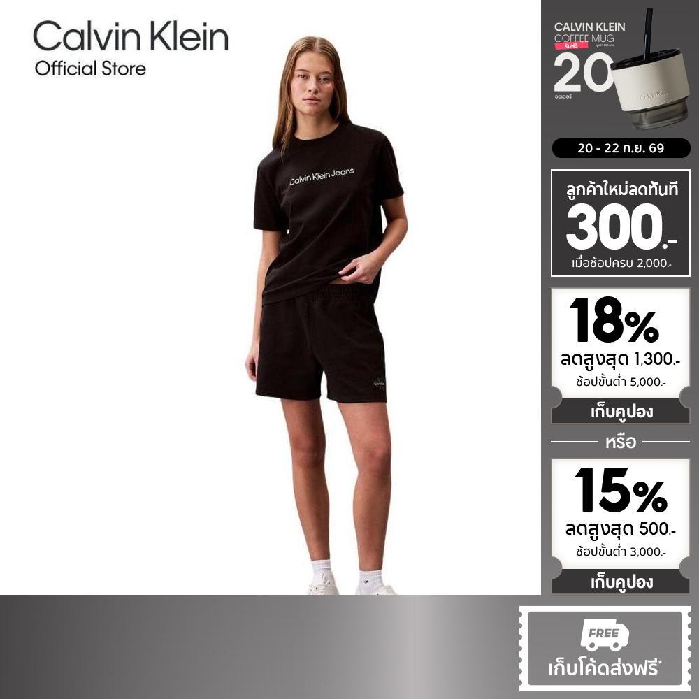 CALVIN KLEIN กางเกงขาสั้นผู้หญิง Monogram logo French Terry Shorts รุ่น 47B271G UB1-สีดำ