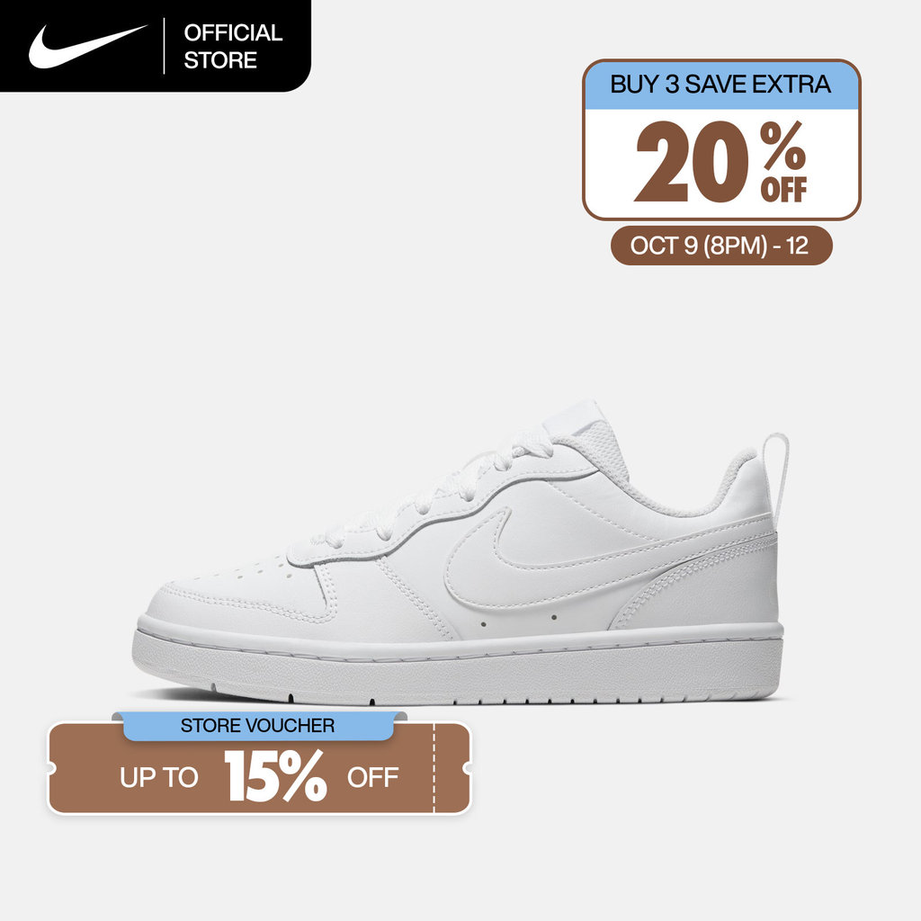 NIKE حذاء أطفال Court Borough Low 2 — أبيض — صورة 2