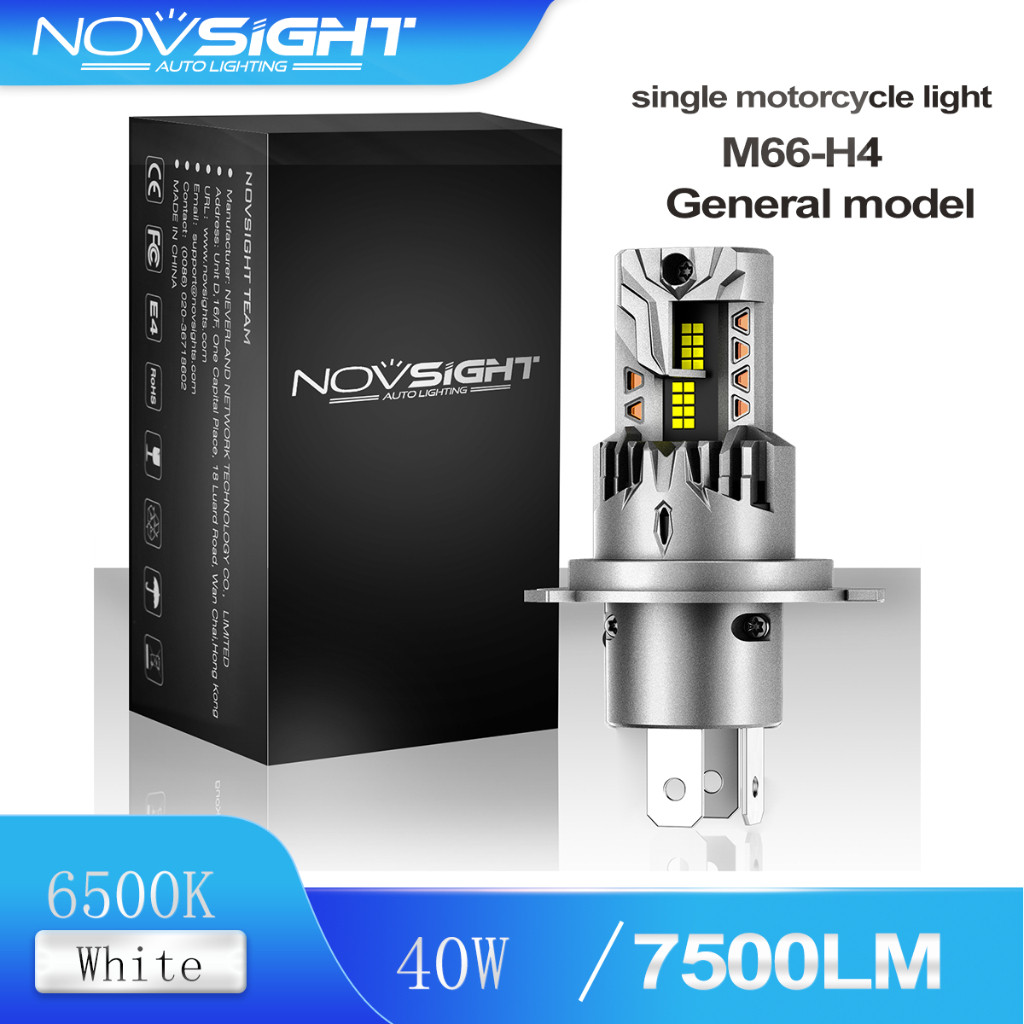 Novsight 1:1 ขนาดเล็ก N66 H4 one LED ไฟหน้ารถจักรยานยนต์ 7500k 40w 6500k ปลั๊กแอนด์เพลย์