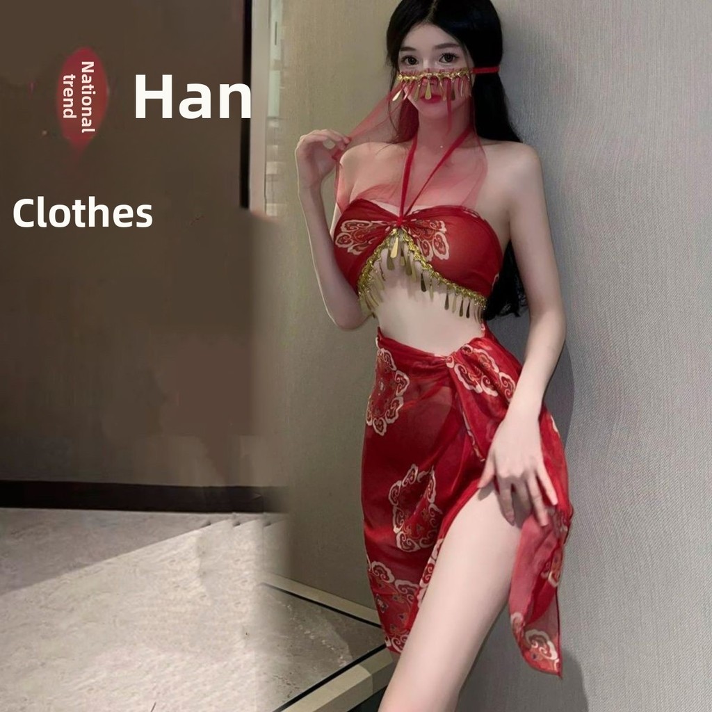 Plus Size Sexy Lingerie Classical Dance Costume Exotic Palace Style Hanfu Tube Top Nightdress Pure D