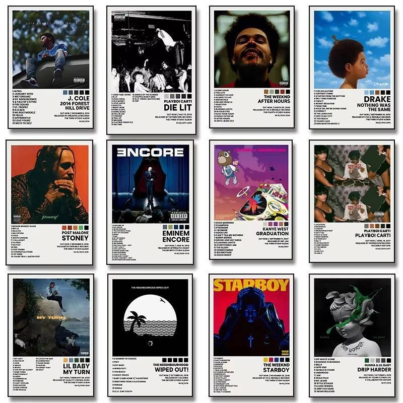 ปกอัลบั้มเพลง ละคร และโปสเตอร์ของ rapper ดาว ในสไตล์สะโพก-กระโดด พร้อมงานศิลปะบนผ้าใบ สติกเกอร์ฝากรูป เพื่อตกแต่งบ้านอย่างสวยงาม