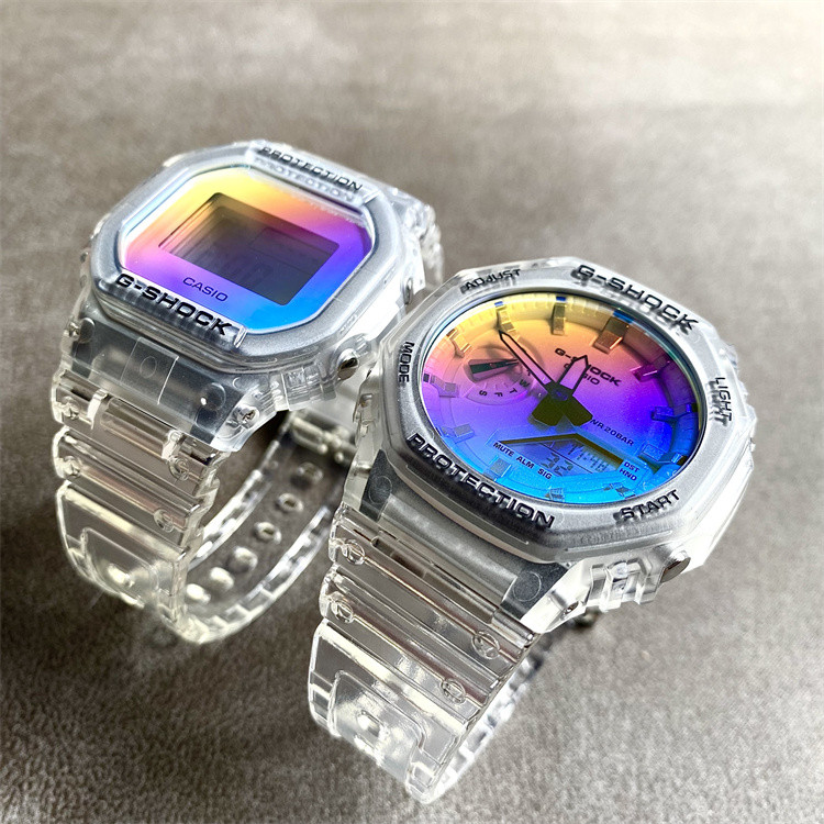 Casio G-SHOCK Rainbow เลเซอร์สีสันสดใสนาฬิกากันน้ําชาย GA-2100SRS/DW-5600SR/110