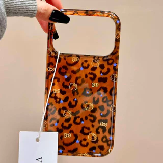 หรูหราเต็มหน้าจอสีน้ําตาลด้านล่างเสือดาวเส้น เคที แมวเคสโทรศัพท์สําหรับ ไอโฟน17 มือโปร สูงสุด 16 15 14 13 มือโปร สูงสุด กันกระแทกป้องกันกล้องป้องกันการหล่นฮาร์ดปกหลัง