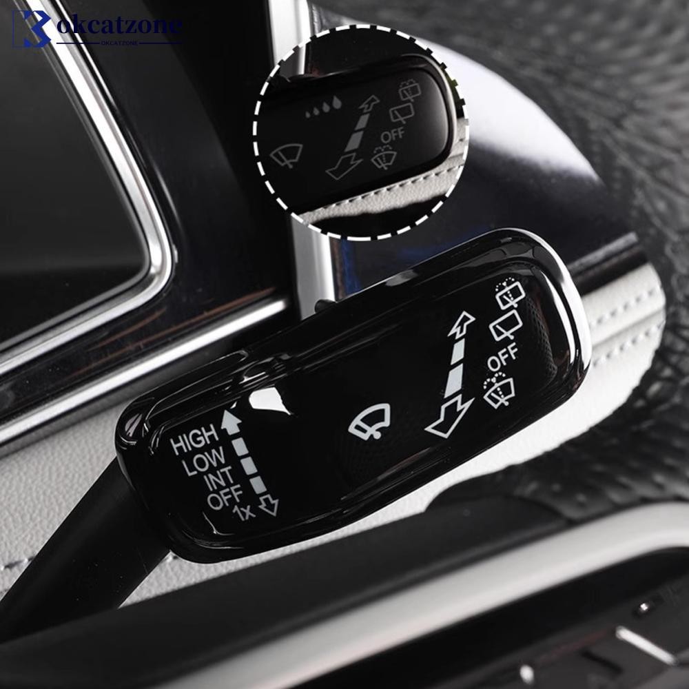 OKCATZONE 2 ชิ้นพวงมาลัยรถไฟหน้าสวิทช์ควบคุม Wiper SWITCH Trim อุปกรณ์เสริมสําหรับ VW Polo Golf 7 Go