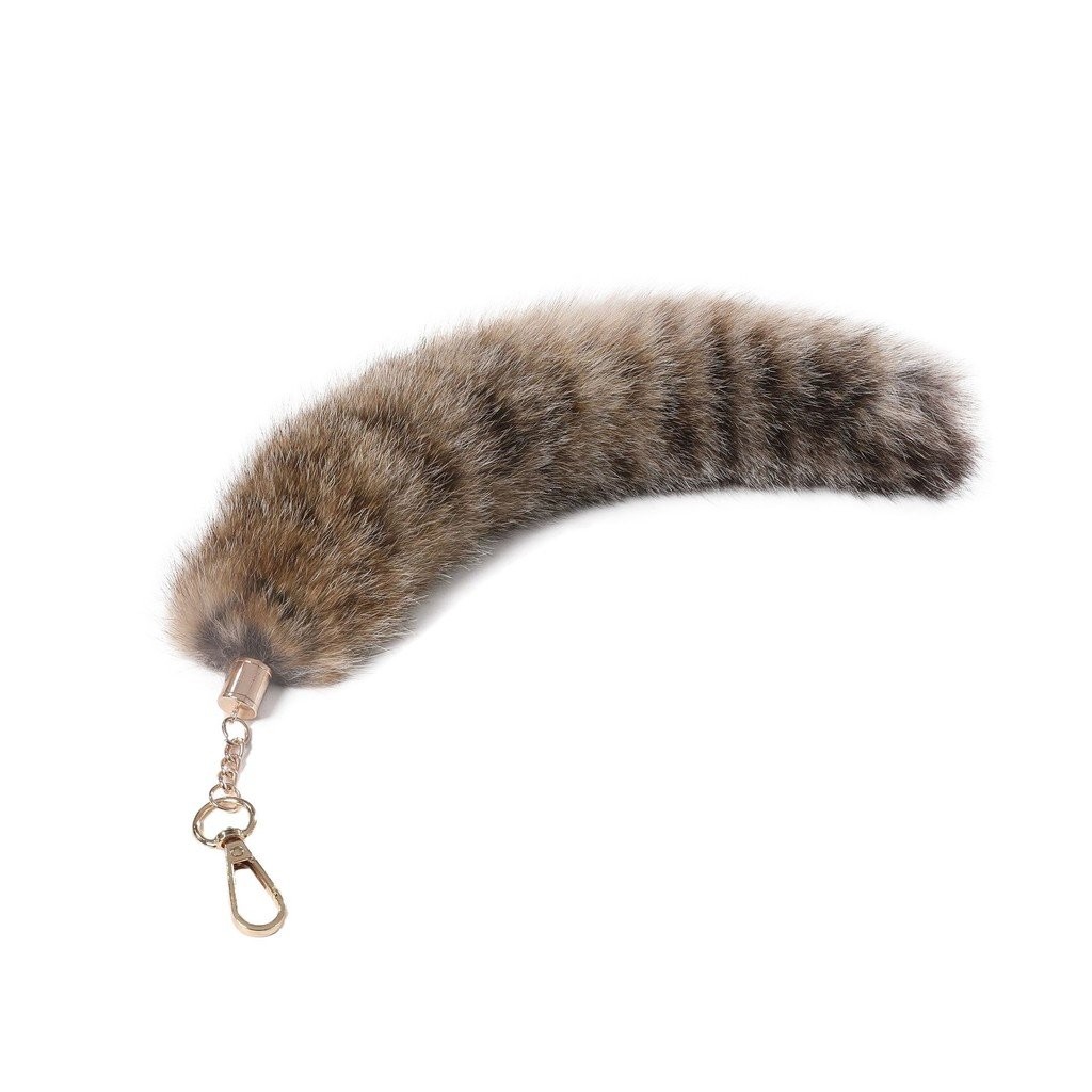 ขายส่ง Fox Tail American Raccoon Water Raccoon Raccoon Tail จี้ขนทั้งชิ้นประมาณ 30 ซม.หาง Fox Tail