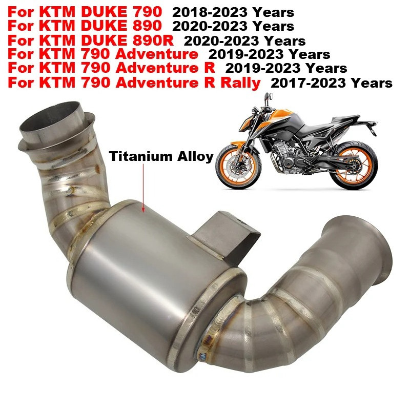 สําหรับ KTM DUKE 790 890R Adventur R Rally รถจักรยานยนต์ไอเสียระบบท่อกลาง DECAT Titanium Alloy