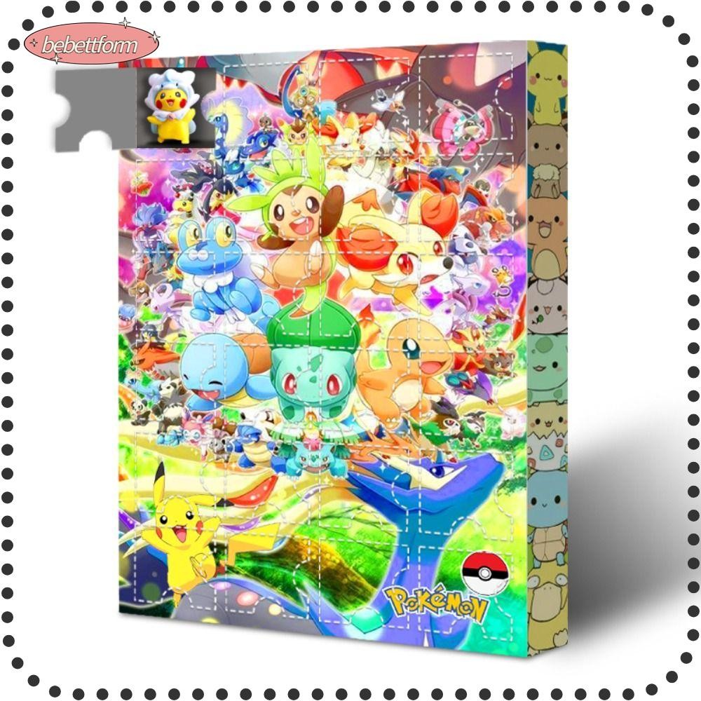 BEBETTKISS Pokémon Christmas Advent Calendar, Xmas Gift Box Christmas Counting Calendar, Cute Action