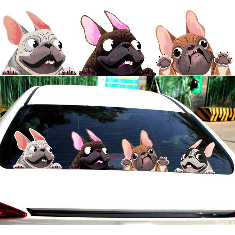 [a Pair] Bulldog Bumper Stickers Three-Dimensional Personalized Graphics Automobile Sticker Bumper S