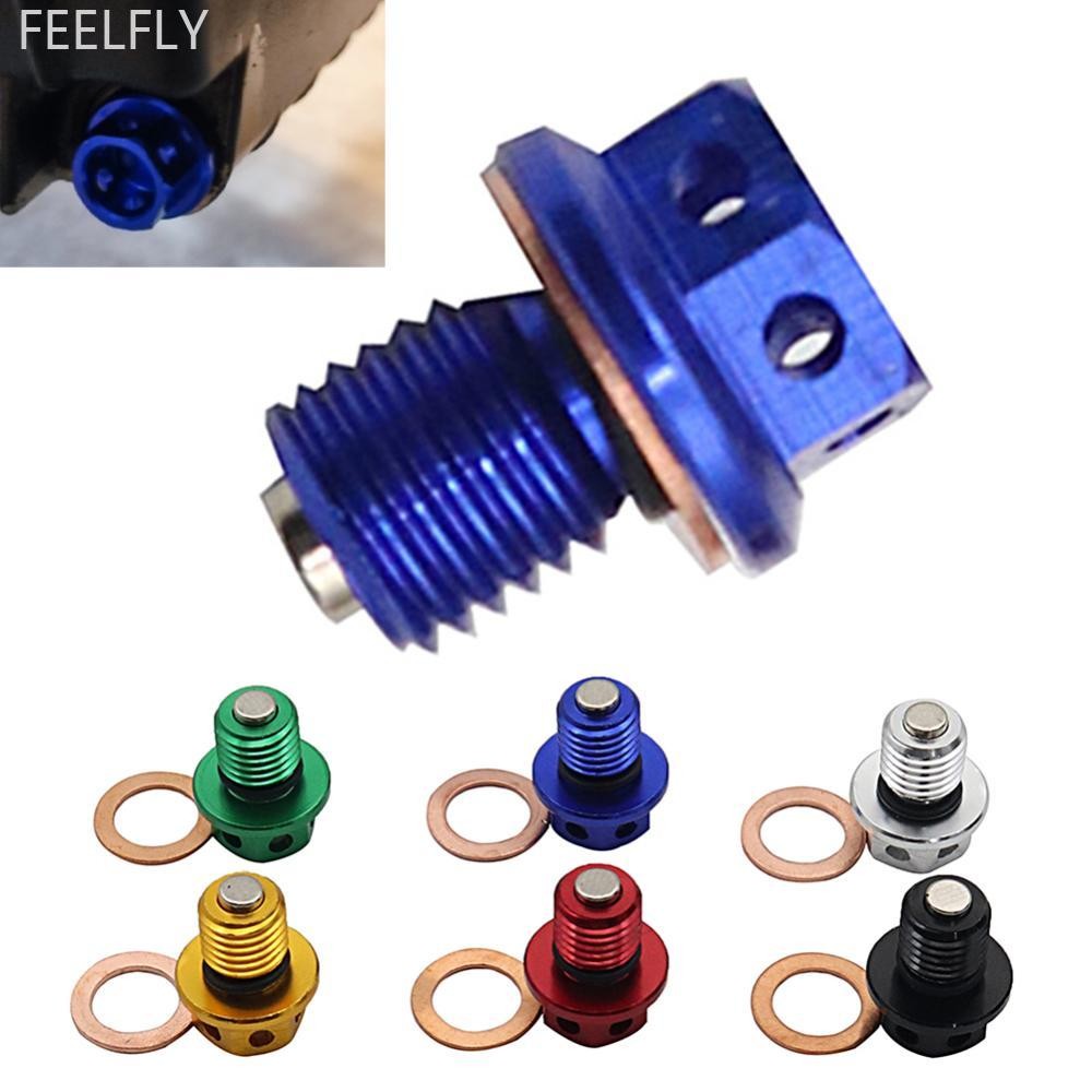 FEELFLY M12 x 1.5 แม่เหล็กท่อระบายน้ําน้ํามันปลั๊ก Bolt สกรูปะเก็นเครื่องซักผ้าสําหรับ Yamaha YZF-R3