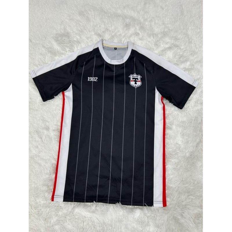 LOVE AT FIRST SPORT เสื้อกีฬาคอกลมไหล่สโลป สีขาว-ดำ รหัส T4004 ขนาด S-4XL รุ่น T-4004 MADE IN THAILAND - รูปที่ 4