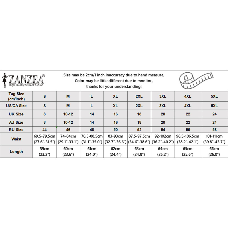 ZANZEA กระโปรงสไตล์เกาหลีสำนักงาน ดีไซน์พับปักที่เอว A-Line Hem — صورة 2