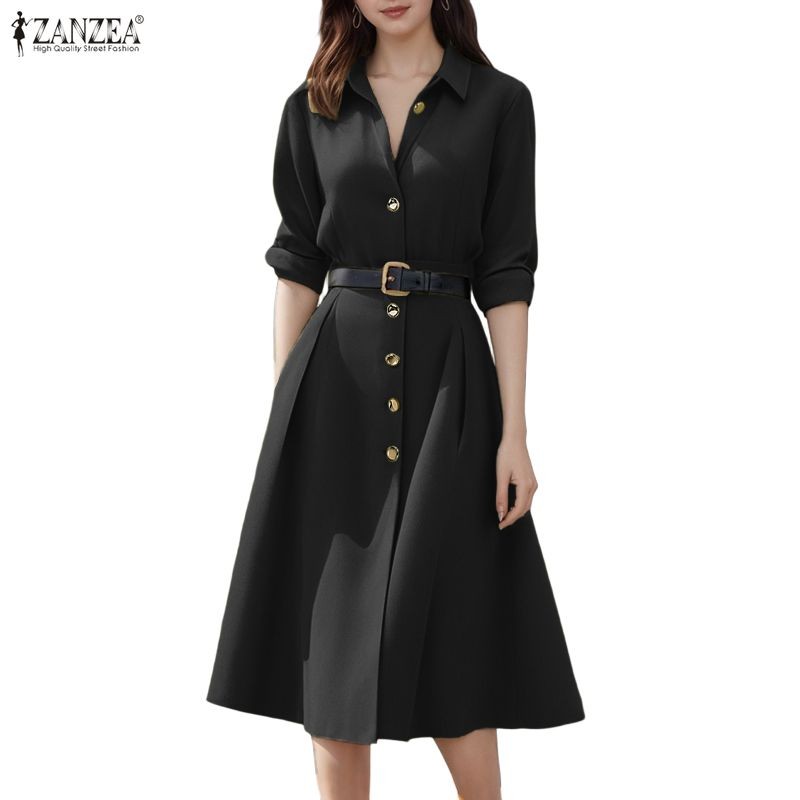 ซานเซีย สำหรับผู้หญิง สไตล์เกาหลี สีทึบ มีระบบปรับเอว และสามารถเปิด-ปิดตามชอบ