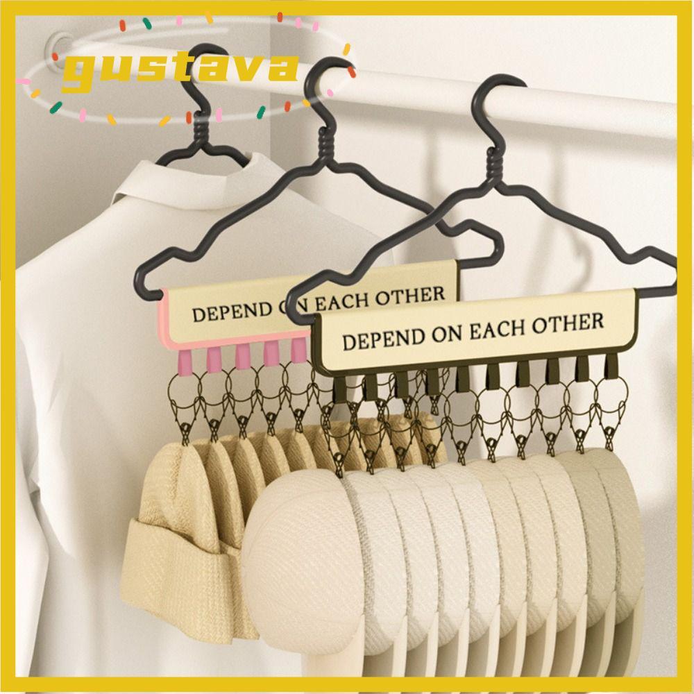 GUSTAVA Peaked Cap Storage Holder, Hanging Large Capacity Hat Organizer Rack, Save Space 10 Clips Mu