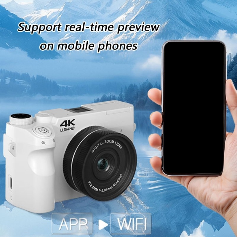 QUIM แบบพกพา 4K Video Digital Camera ชาร์จ USB แบบถอดได้ 9 โหมด