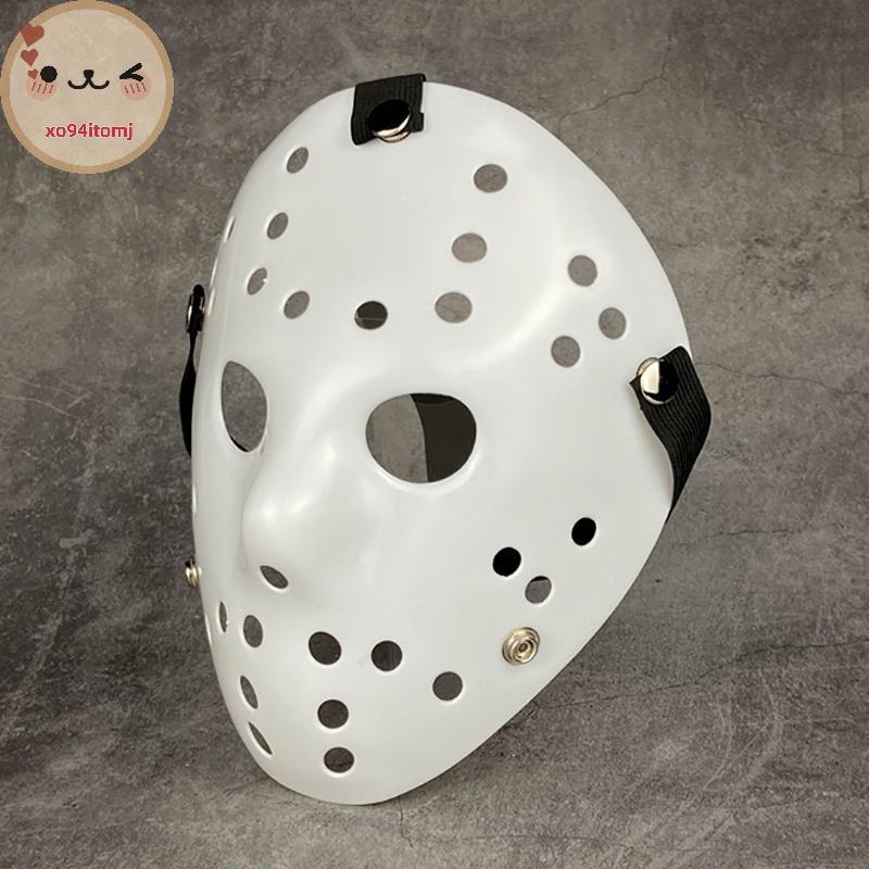 XOTOMJ หน้ากาก Jason สีขาว New Freddie Vs. All White Pure White Jason หน้ากากตลกน่ากลัวสําหรับวันฮาโลวีน TH