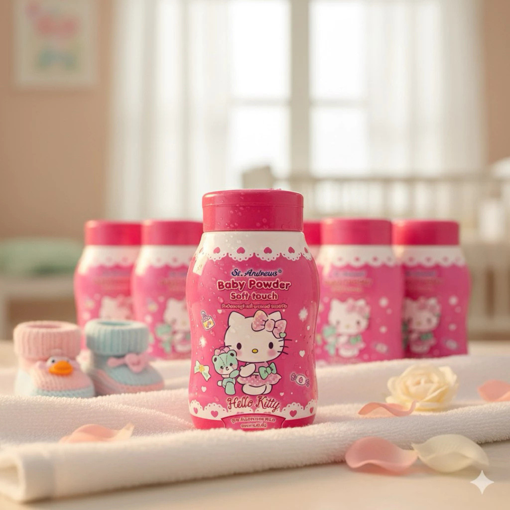 แป้งเด็กเซ็นท์แอนดรูว์ ลายคิตตี้ ปกป้องผดผื่น อ่อนโยน นุ่มละมุน ขนาด 50 g - รูปที่ 3