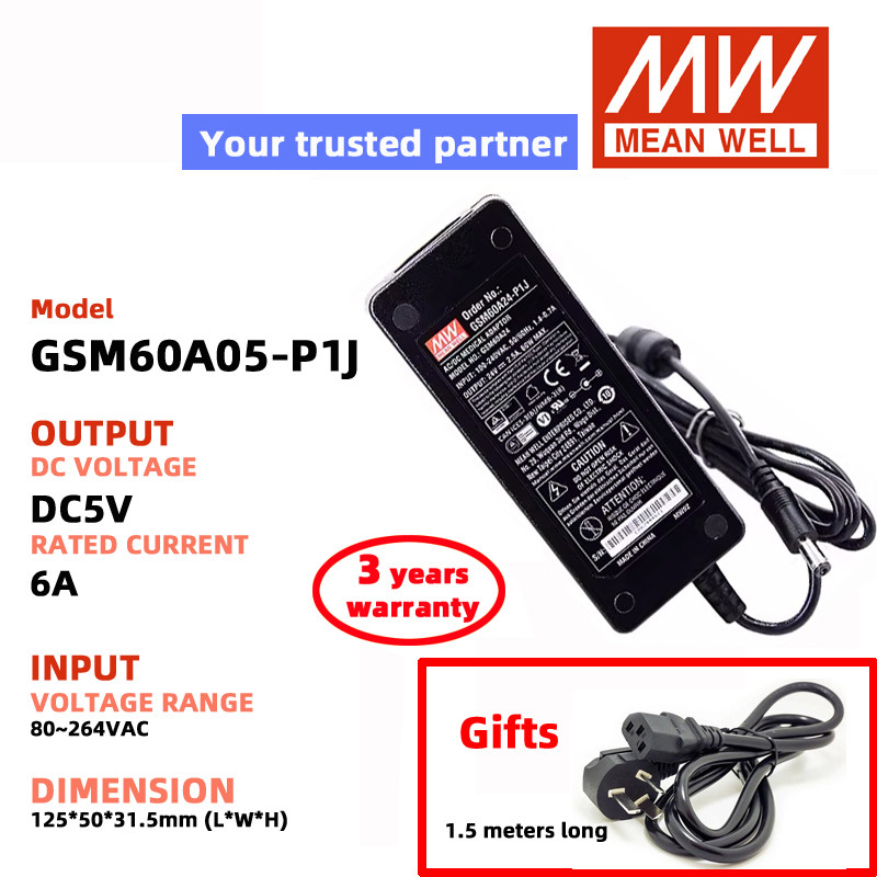MEAN WELL GSM60A05-P1J GSM60A12-P1J GSM60A24-P1J GSM60A48-P1J ทางการแพทย์ power adapter MeanWell Swi