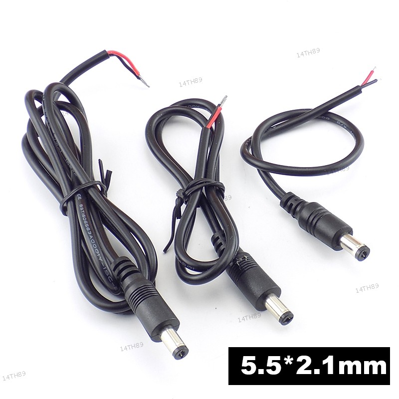 0.25M/0.5M/1M 22AWG 12V 3A DC Power Supply Cable Extension 5.5*2.1 มม.ชายสําหรับกล้องวงจรปิด LED Lig