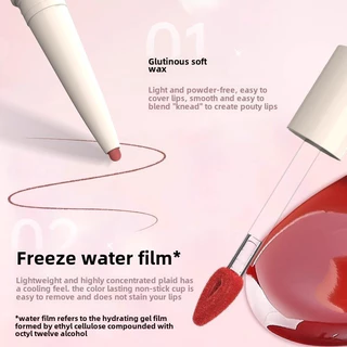 Dezone Double Head Floating Light Sensitive Lip Glaze . ลิปสติกแบบปลายสองชั้น, ไม่ฉีกขาด, ไม่ชุบ, ปากกาลิปคัพหยิก, ลิปกลอสที่ไม่ฉีกขาด