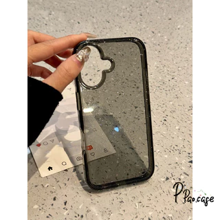 เคสไอโฟน11 16 เหมาะสำหรับ IPhone 15 16 12 11 13 17 14 Pro Max X XS XR Max 14 1516 7 8 Plusผงประกายสีทึบแสงใสป้องกันการตก