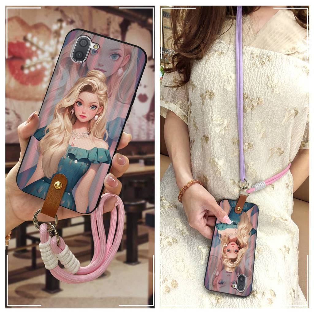 การ์ตูน Simple Sharp Aquos R3/SHV44/SH-04L เคสโทรศัพท์อินเทรนด์แนวทแยงคู่สร้างสรรค์น่ารักสายรัดข้อมื