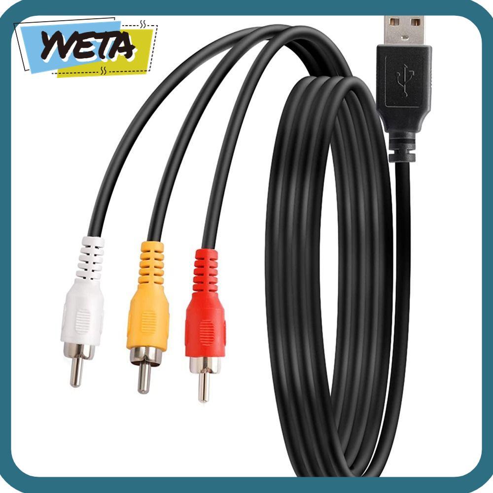 YVETA USB to 3 RCA Cable Jack Male to Female Pure Copper Adapter Line