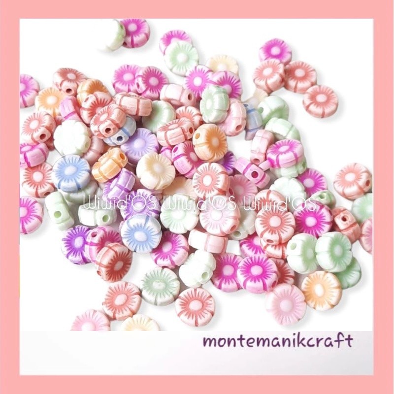 BEADS (45 ชิ้น) 8 MM MONTANIK CRAFT CHALK BEADS