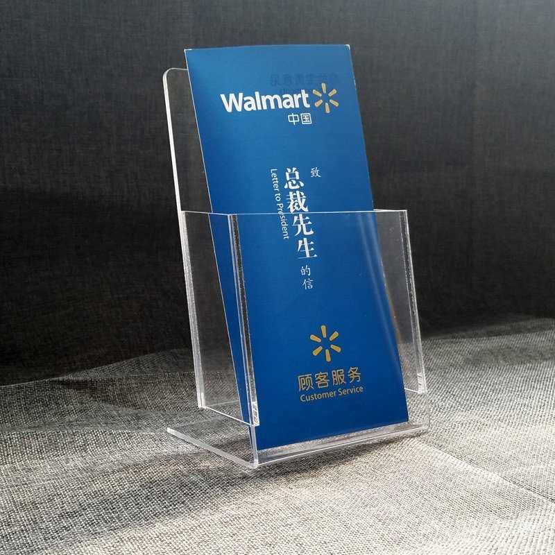 ขาตั้งจอแสดงผลกล่องเก็บข้อมูลอะคริลิคเดสก์ท็อปอุปกรณ์สํานักงาน Flyer Plexiglass Display Stand หน้า T