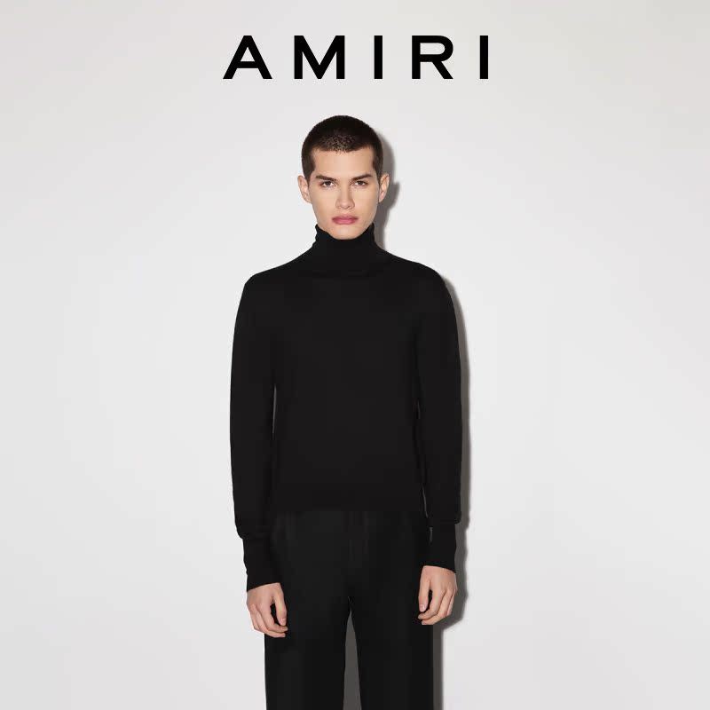 AMIRI เสื้อกันหนาวผู้ชาย ฤดูหนาว 2022 แบบคอลีน่า มีขนสัตว์