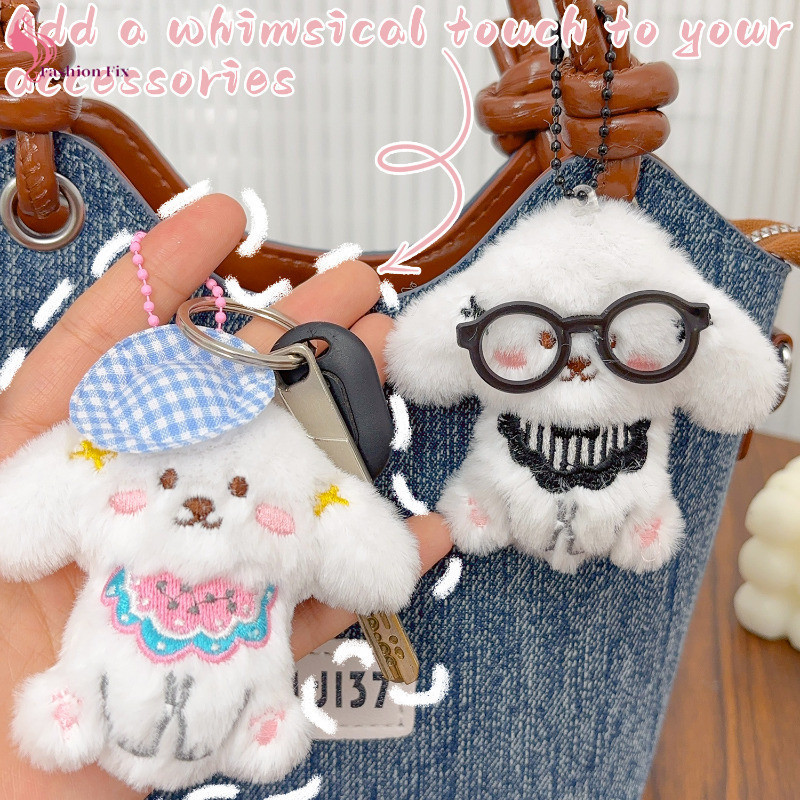 [เอฟเอสเอ]1-5ชิ้นกระเป๋าเสน่ห์สําหรับเด็กผู้หญิง | เครื่องประดับพวงกุญแจลูกสุนัขแบบแขวนตุ๊กตาประดับดีไซน์ดอกไม้น่ารักสําหรับกระเป๋าและกระเป๋าเป้สะพายหลัง