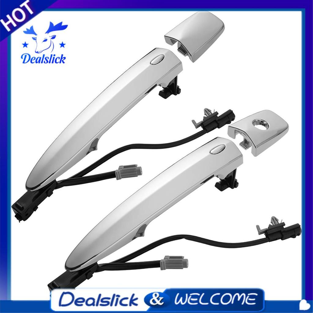 1 คู่ประตูด้านหน้าด้านนอก Handle Chrome W/สมาร์ทสําหรับ Leaf Sentra 2009-2018 80645-1AA0A 80640-1AA0