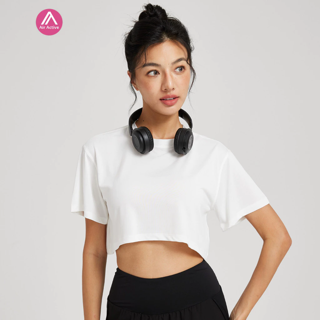 AirActive Leisure เสื้อครอปท็อปแขนสั้นโยคะ